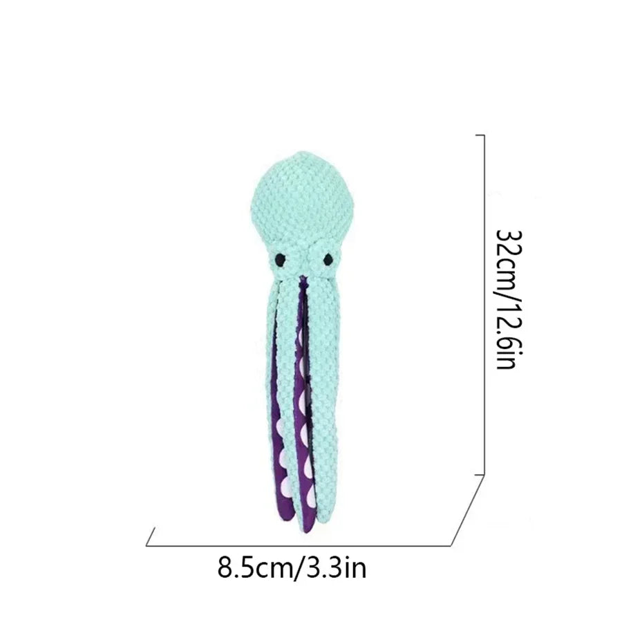 Pet Plush Octopus Dog Toy With Interactive Sound For Boredom