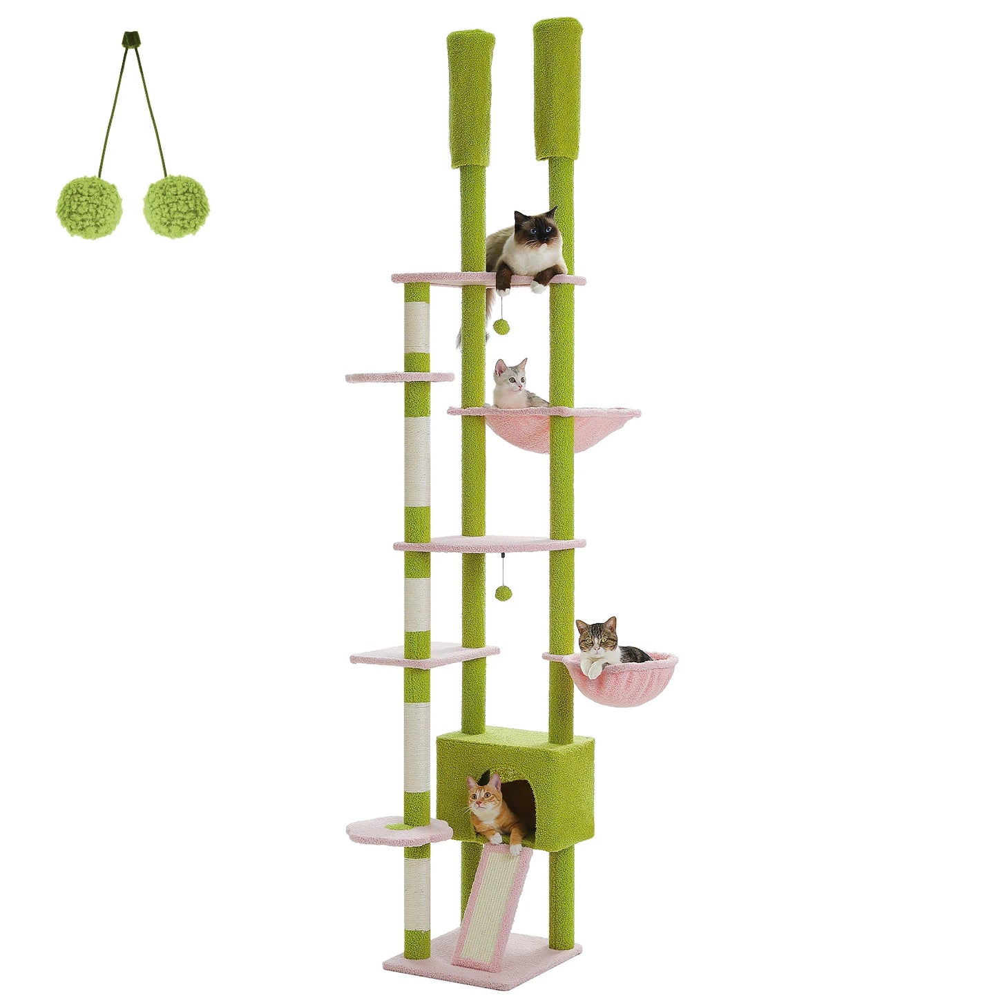 PETEPELA Cactus Cat Tree Floor to Ceiling Tower Condo