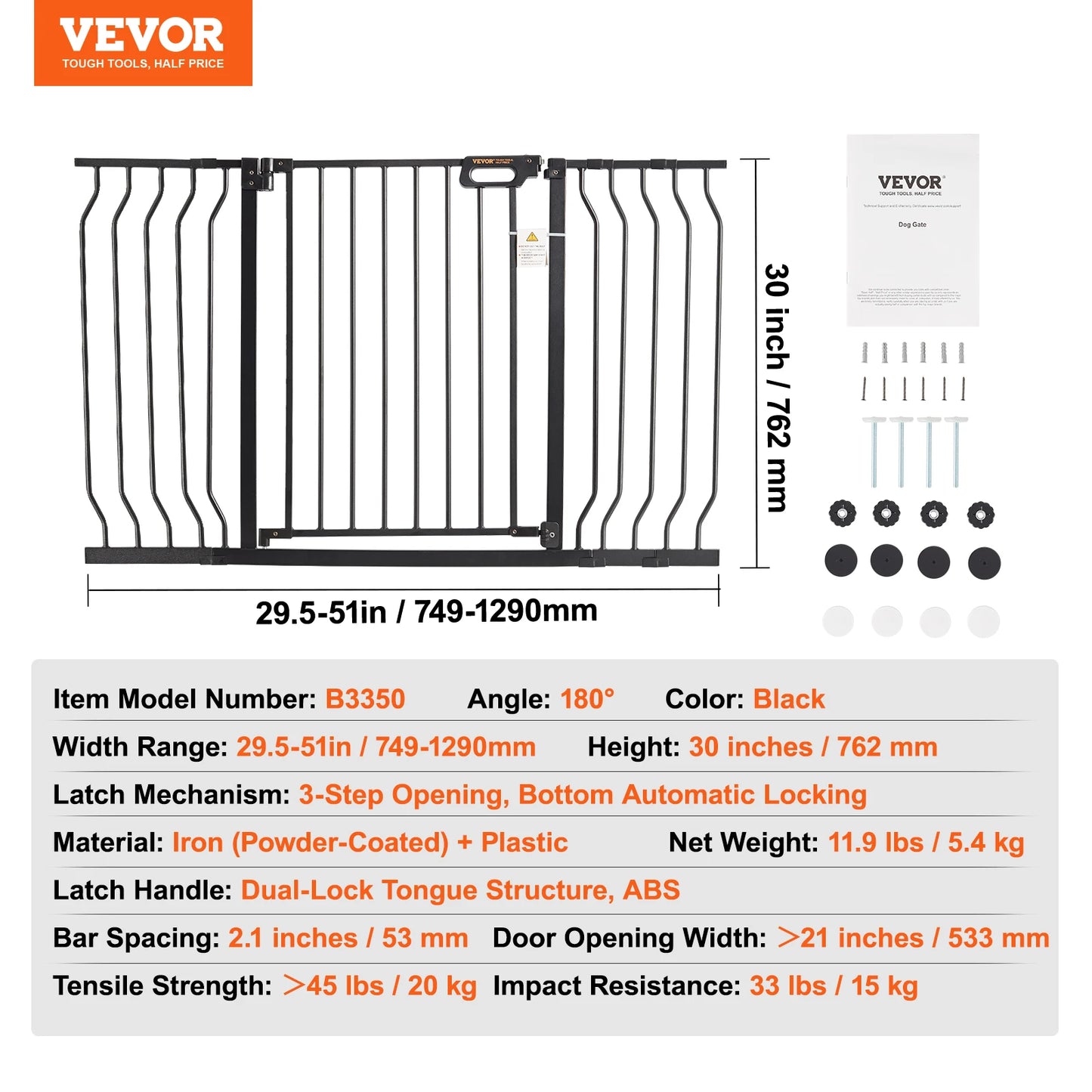 SucceBuy Baby Gate Doorways Walk Through Pressure Mount Security Gate