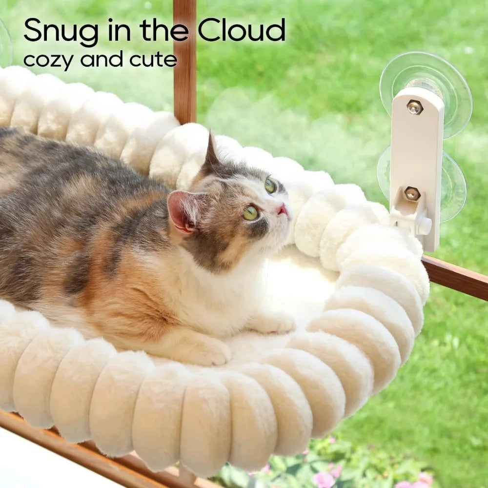 Foldable Cat Window Perch With Bolster And Metal Frame