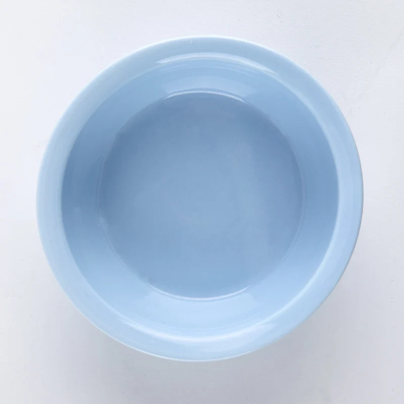 Ceramic Pet Bowl Set With Wooden Stand For Cats And Dogs