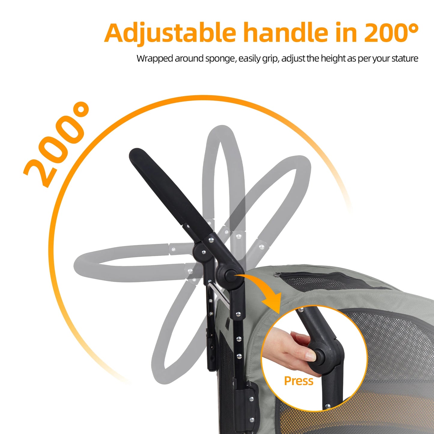 Portable Dog Stroller Four Wheel Foldable Travel Carrier For Pets