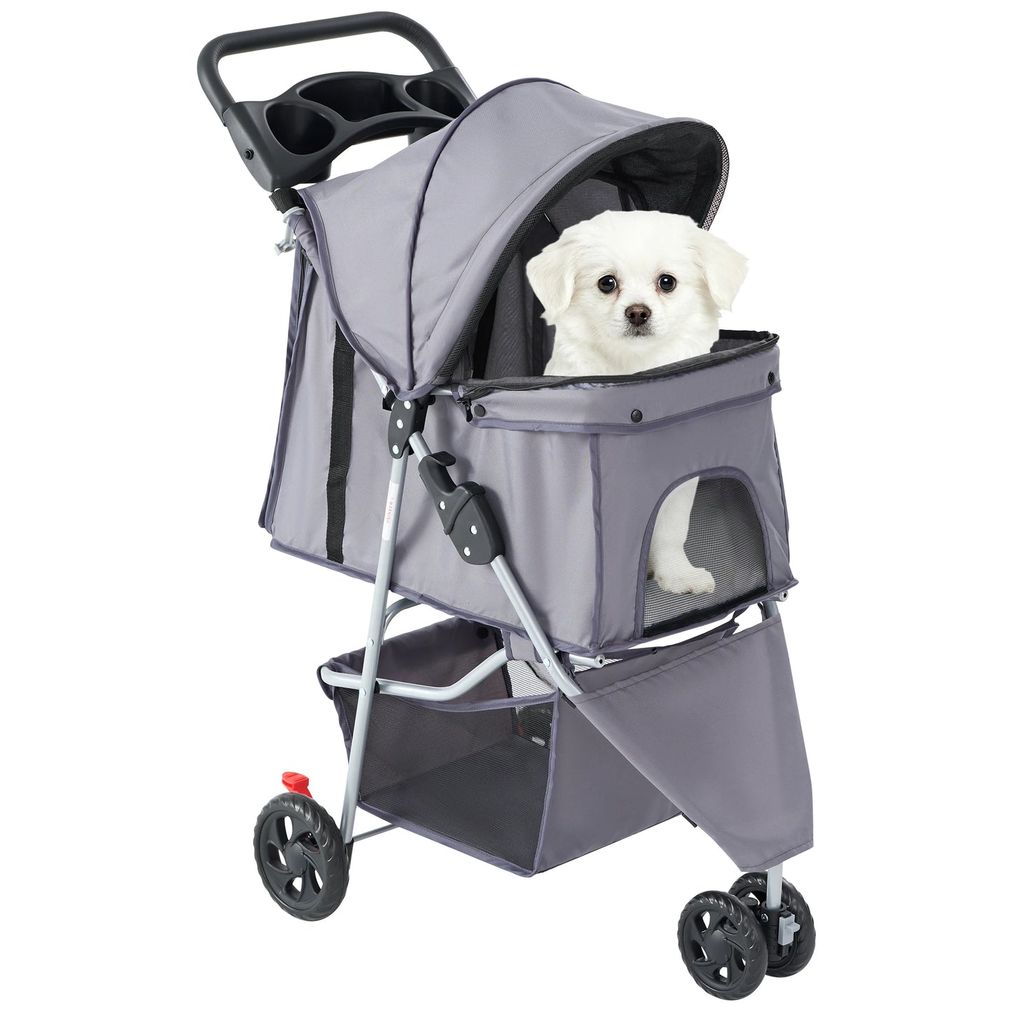 Three-Wheel Folding Pet Stroller For Small Dogs And Cats