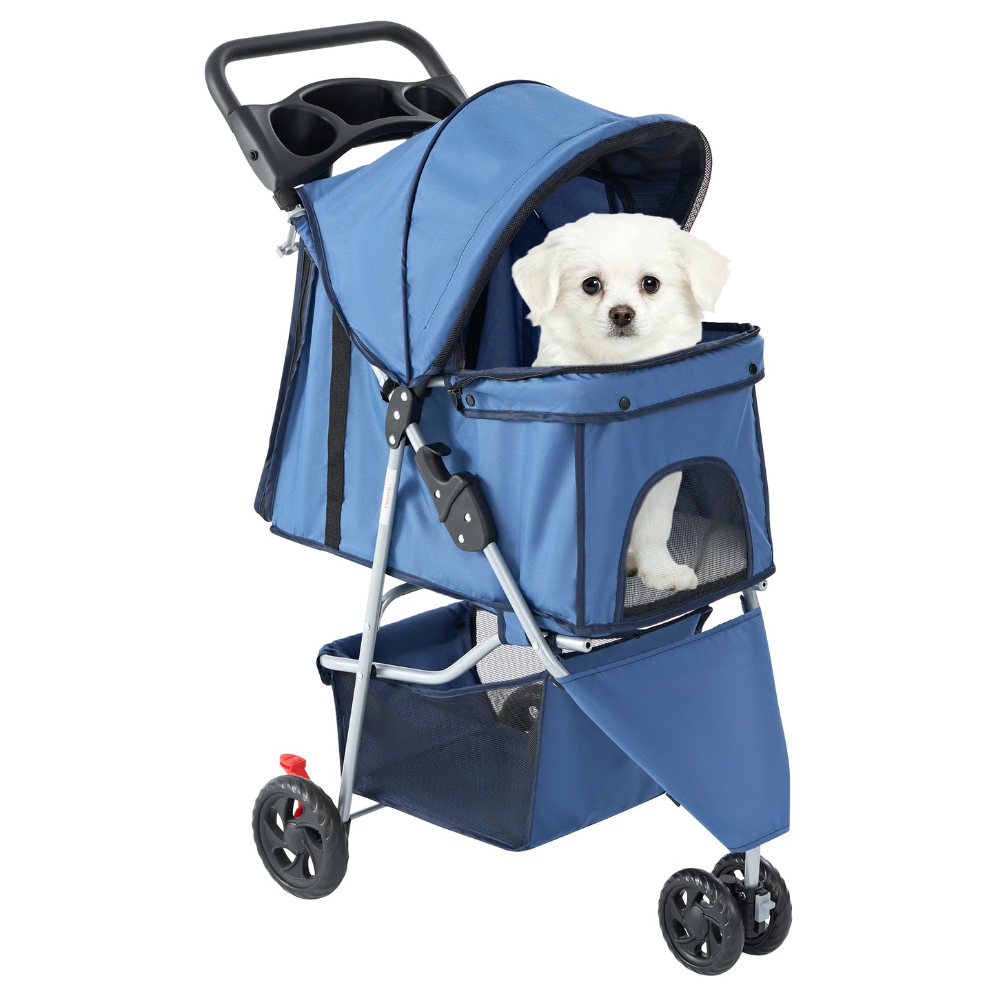 Three-Wheel Folding Pet Stroller For Small Dogs And Cats