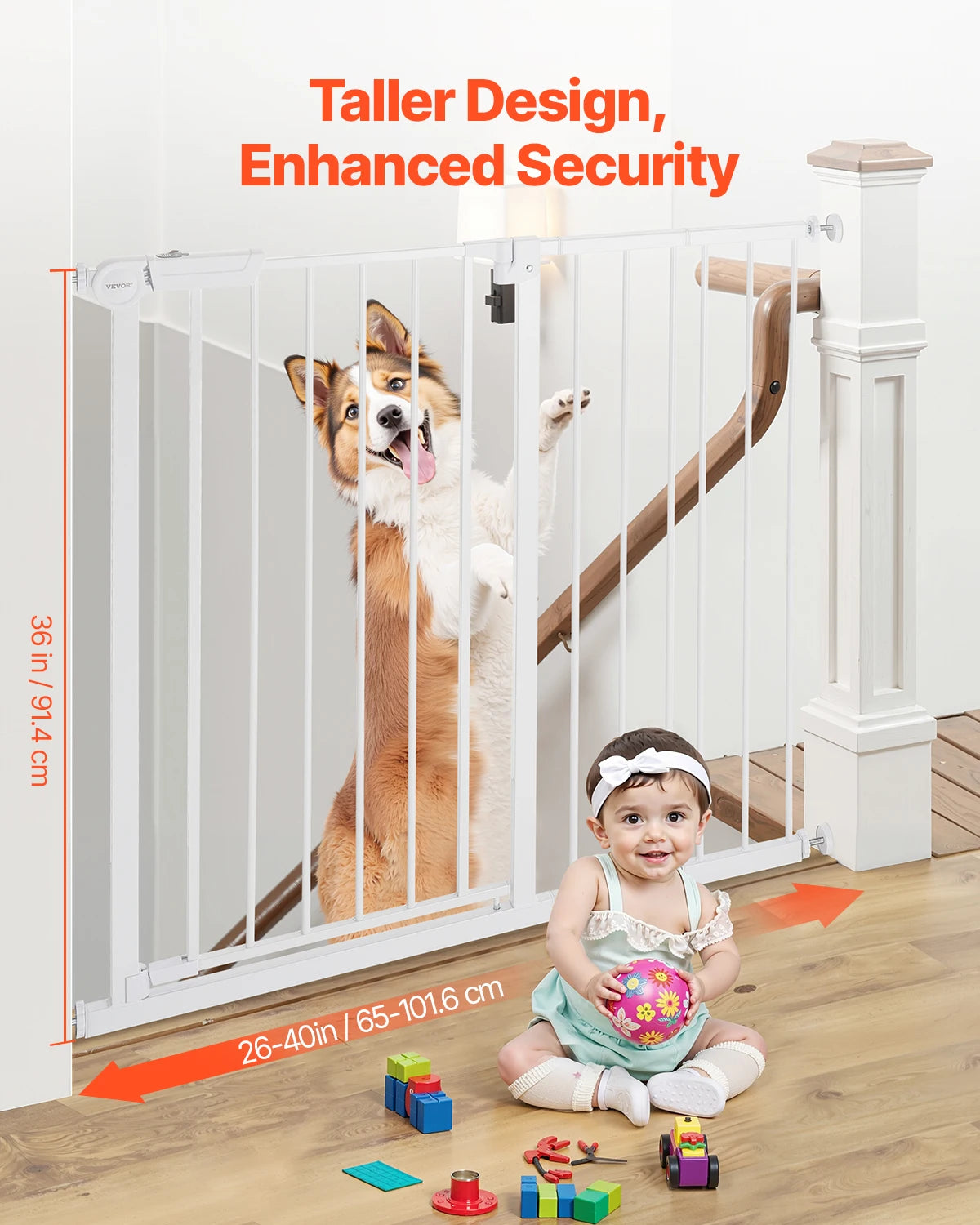 SucceBuy Baby Gate Doorways Walk Through Pressure Mount Security Gate