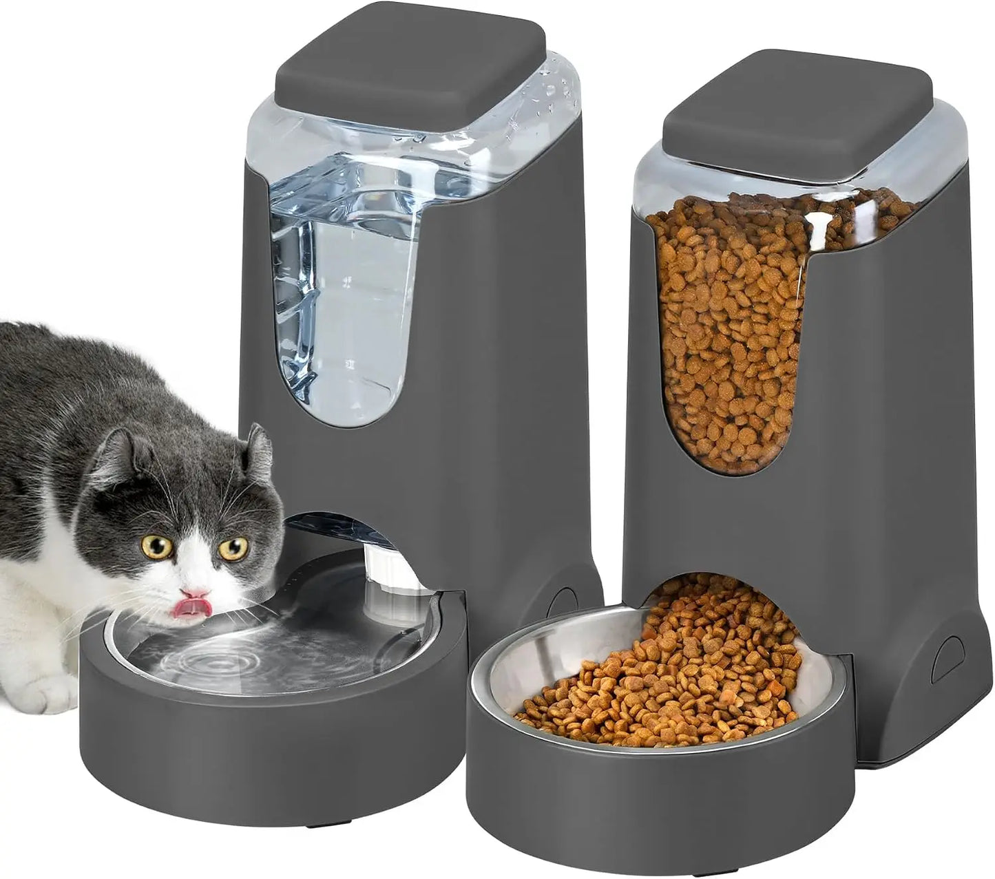 2-Pack Automatic Cat Feeder And Water Dispenser For Pets