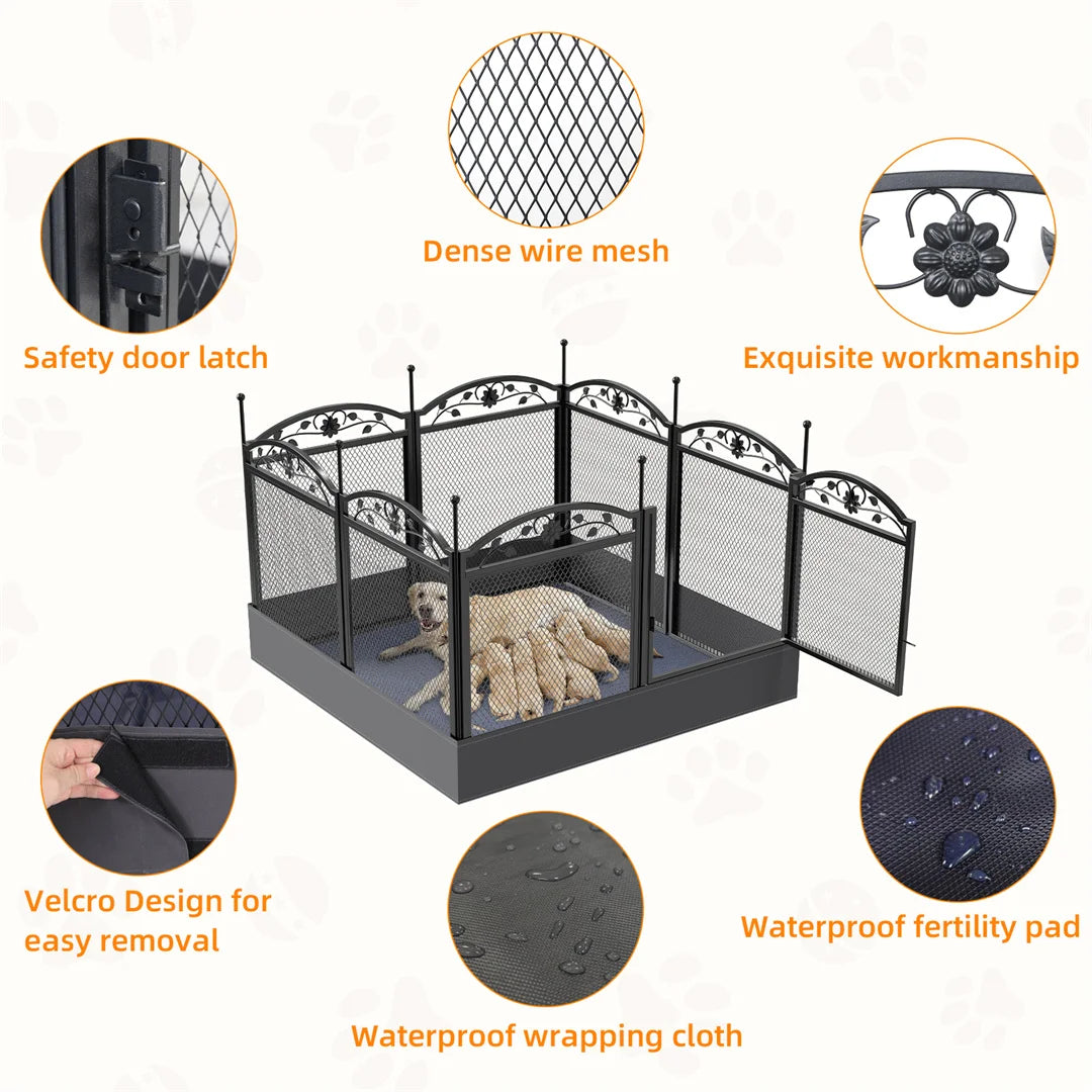 BINGOPAW 8-Panel Heavy Duty Dog Playpen For Indoor Outdoor Use