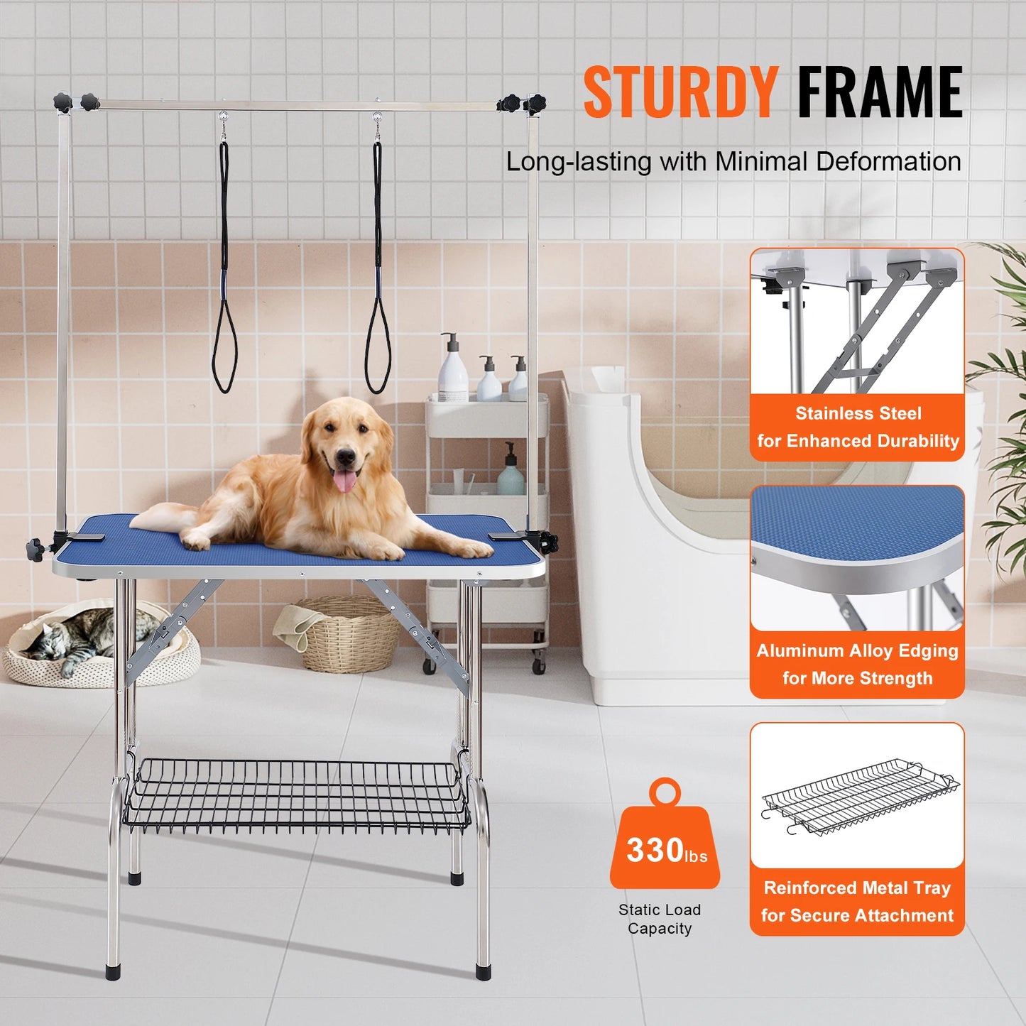 SucceBuy Pet Grooming Table Two Arms Clamp Station