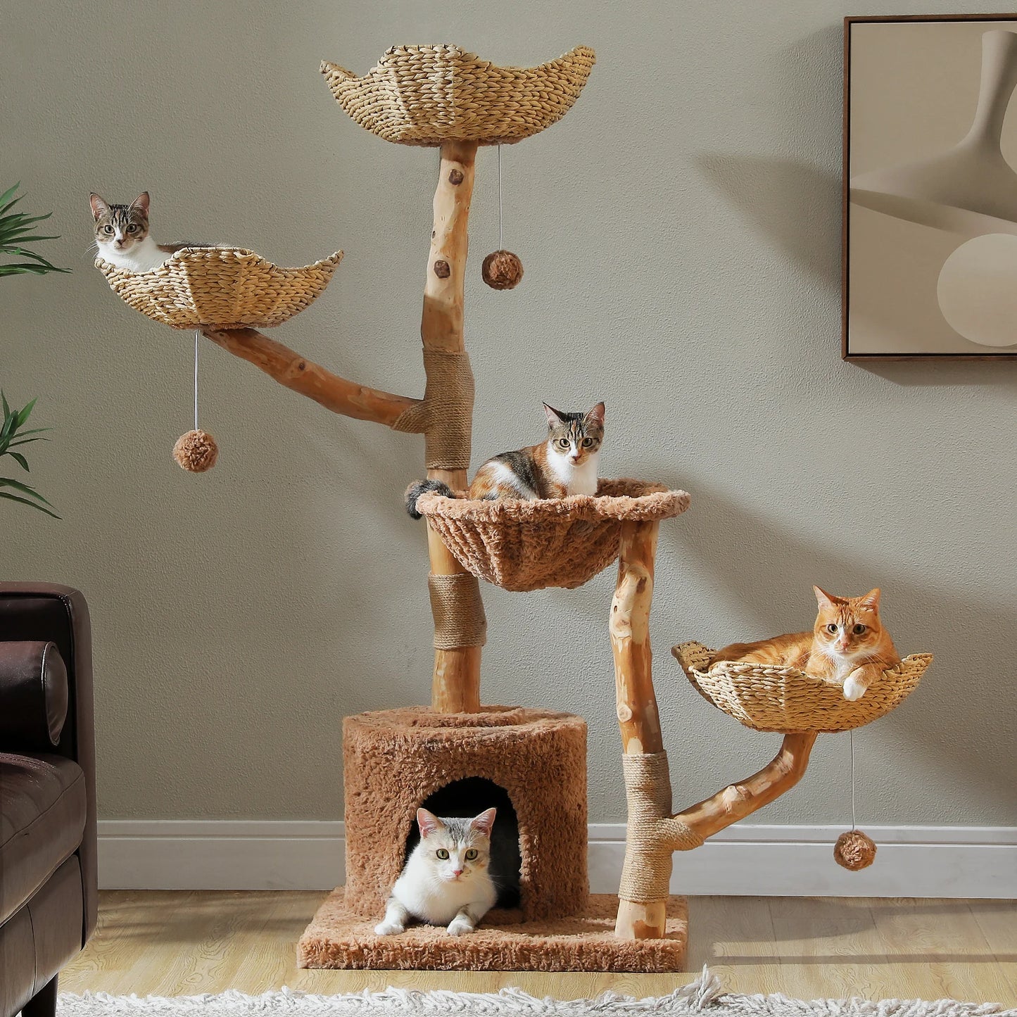 PAWZ Road Cat Tree Tower With Sisal Scratching Post