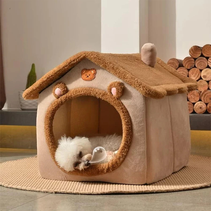 Foldable Pet House Removable Washable Cat House And Dog Bed