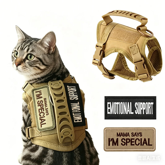 Tactical Cat Harness And Leash Set With Stickers For Cats