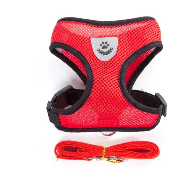 RPXBGUCKARHG Cat Dog Harness With Lead Leash Adjustable Mesh Reflective