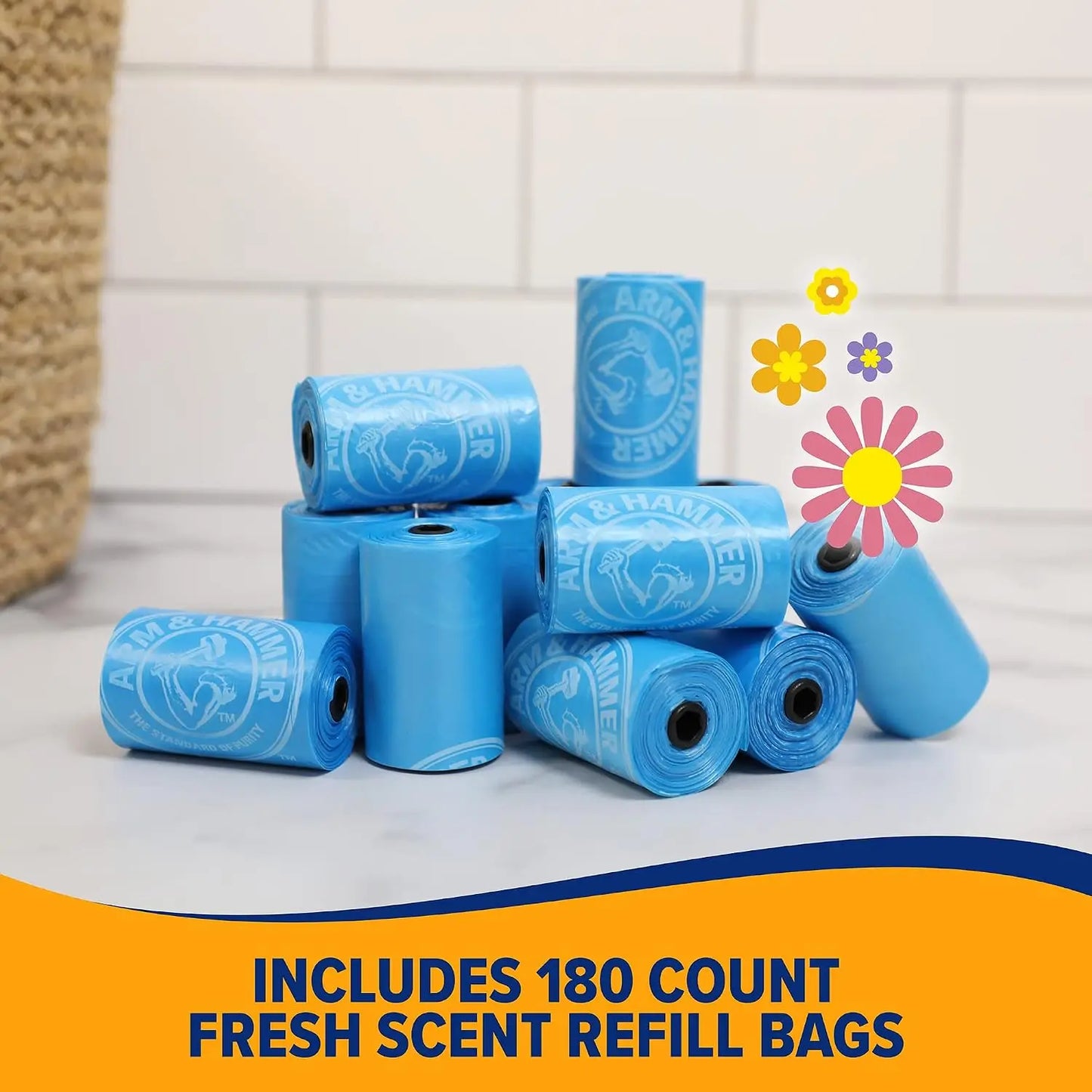 Disposable Dog Waste Bags With Baking Soda Odor Control