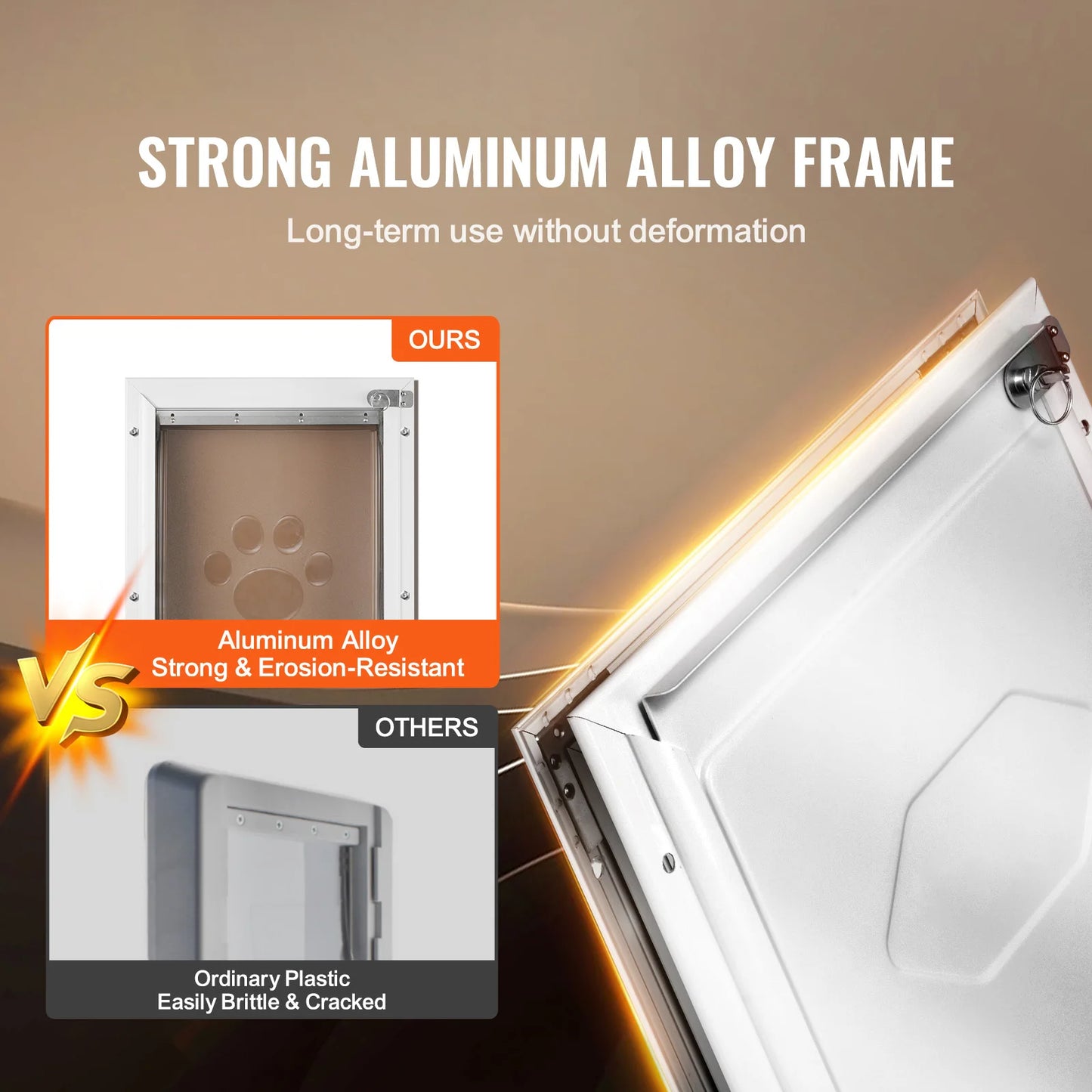 Pet Door Aluminum Frame With Lock And Flap System Weatherproof