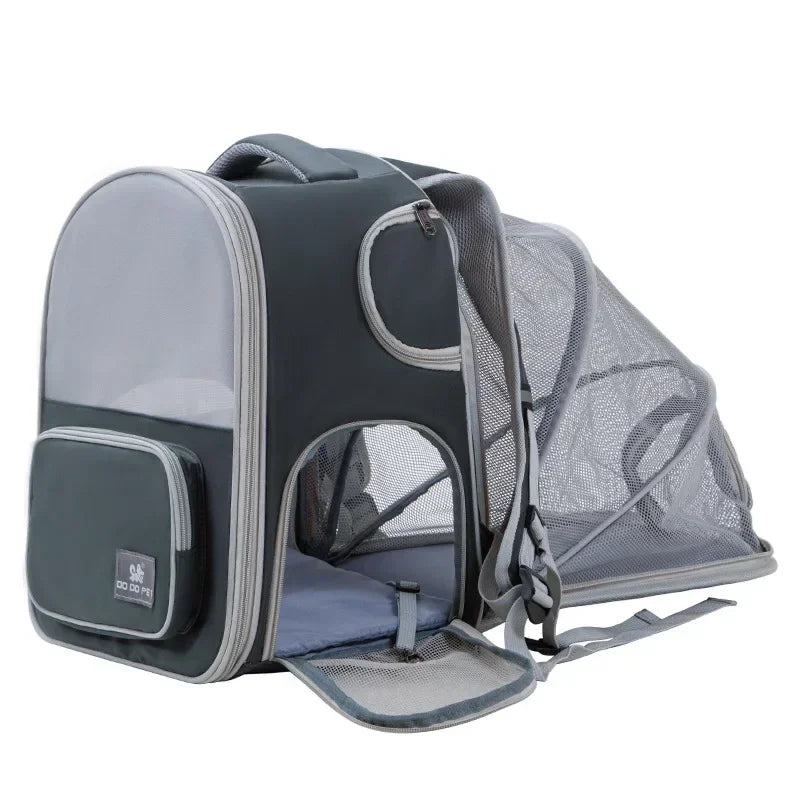 Breathable Cat Carrier Backpack Expandable Travel Bag