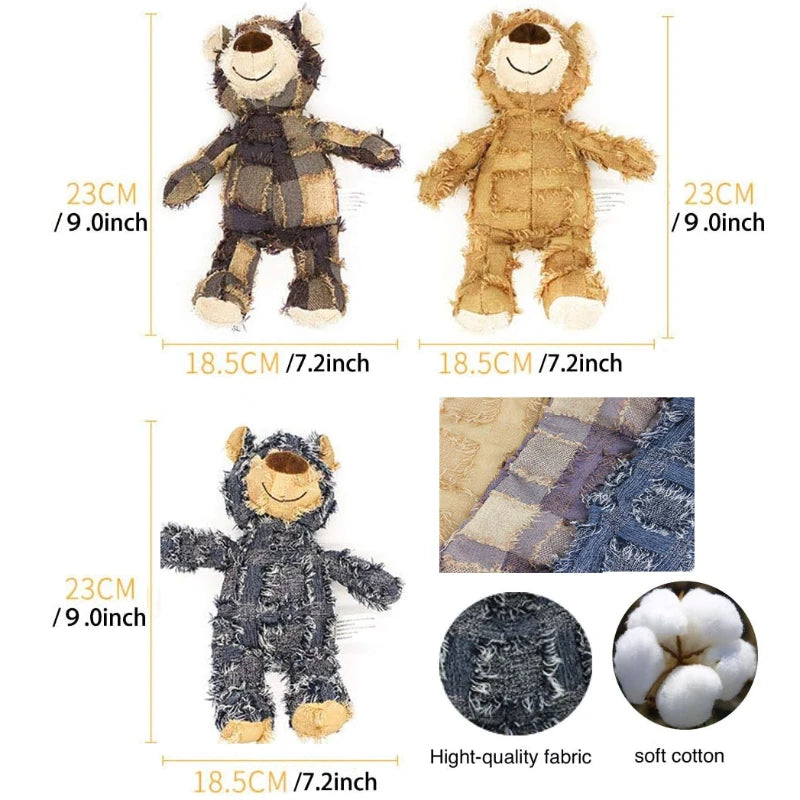Soundmaking Plush Teddy Bear Dog Toy Squeak Interactive Plaything
