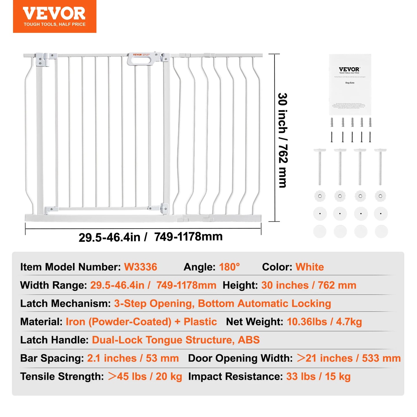 SucceBuy Baby Gate Pressure Mount Walk Through Child Gate