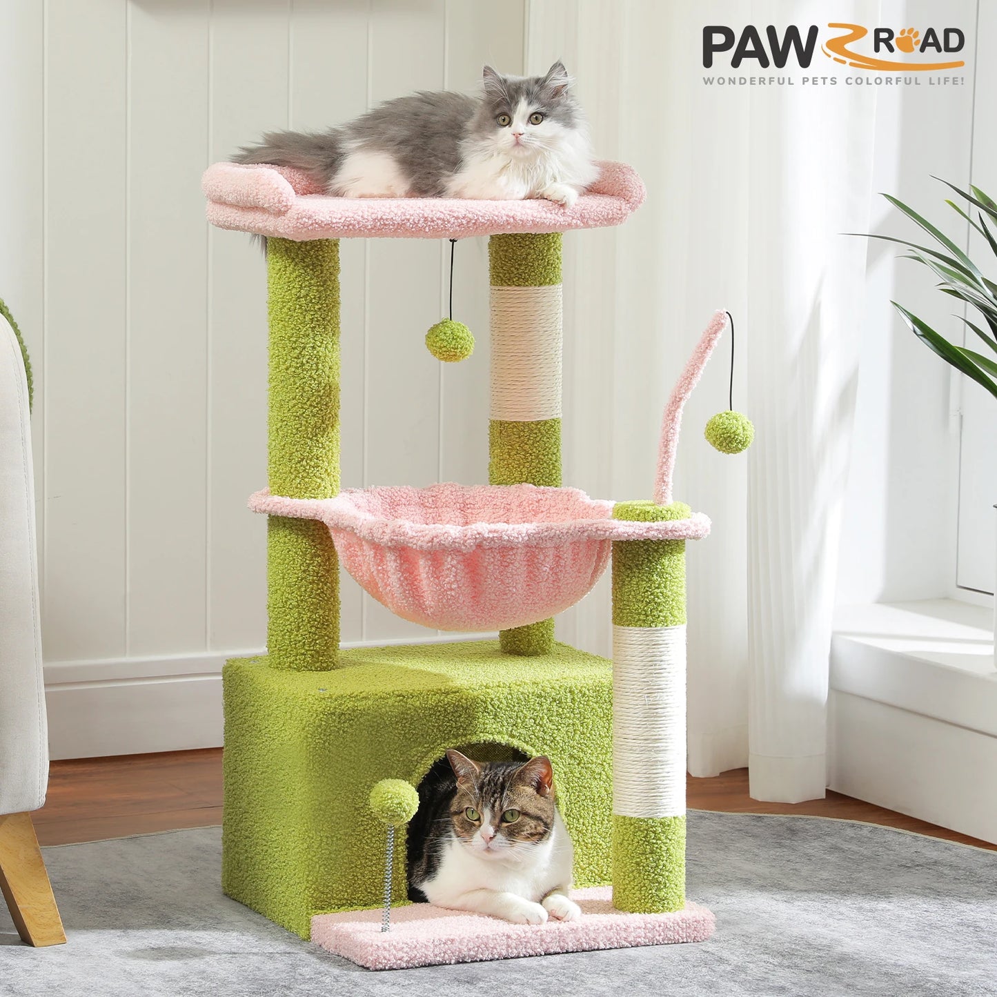 PAWZ Road 4In1 Cat Tree Indoor Condo And Cozy Perch