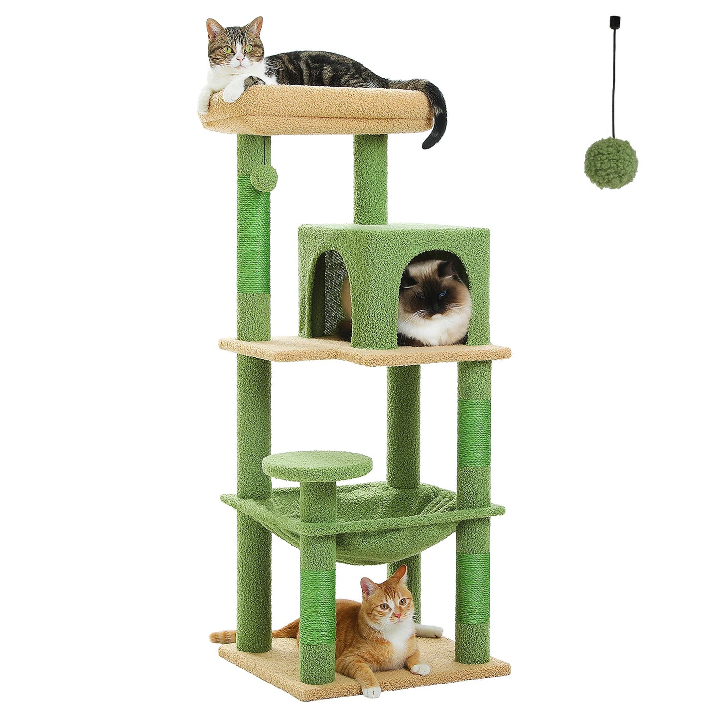 PETEPELA Cat Tree Indoor Five-Level Tower With Metal Frame
