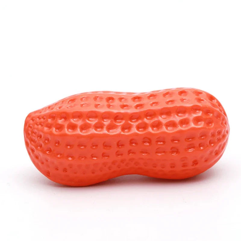 Peanut Squeaky Dog Chew Toy For Dental Health And Teeth Cleaning