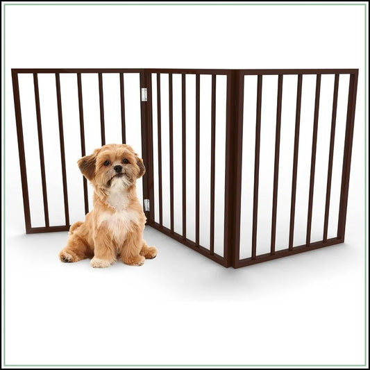 Wooden Freestanding Accordion Pet Gate For Doorways And Stairs
