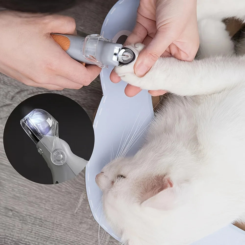 Pet Nail Clipper With LED Light And Steel Blades