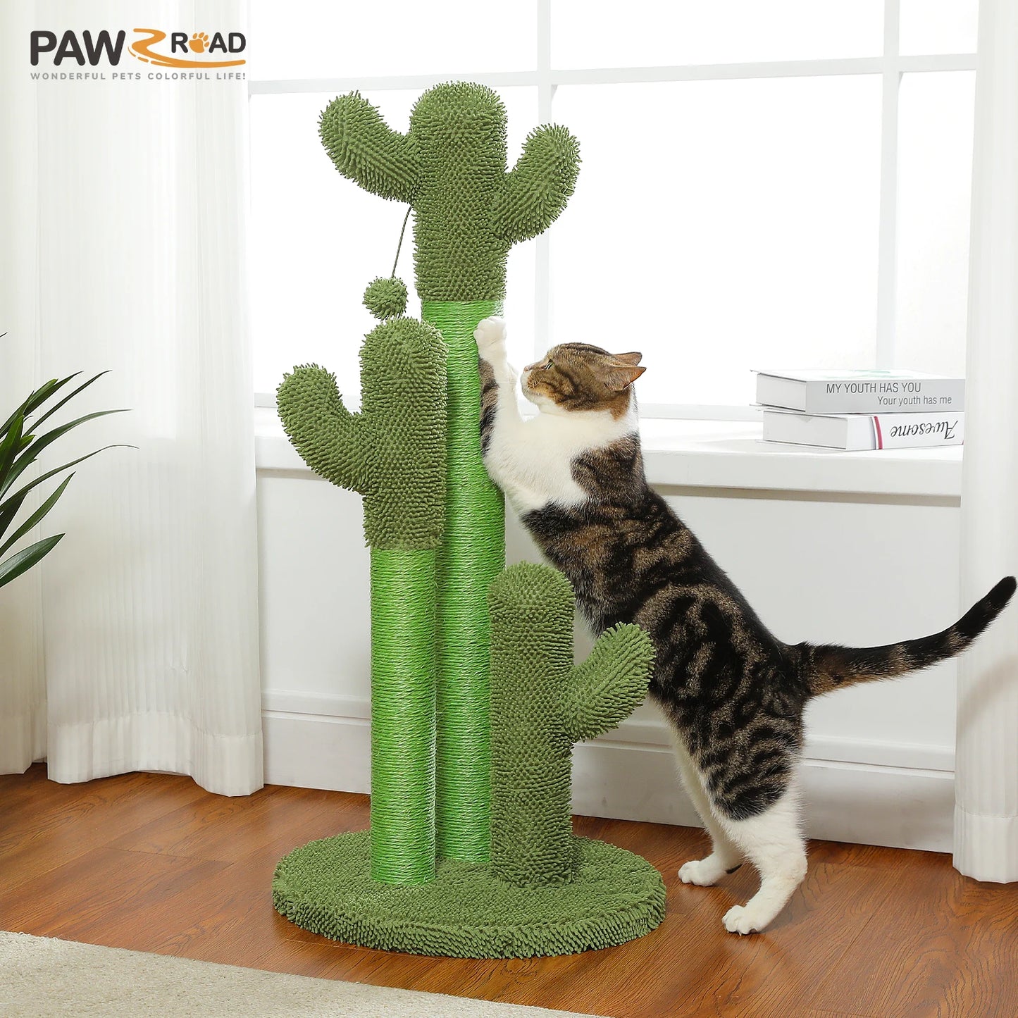 PEQULTI Cactus Cat Tree With Cozy Condo And Hammock