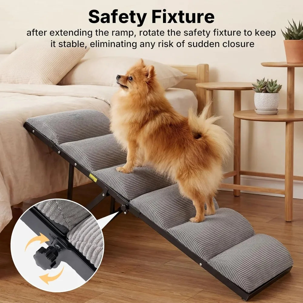 Dog Ramp for Bed and Couch Height Adjustable Foldable