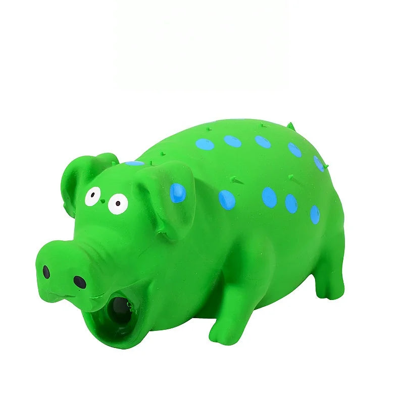 Squeaky Latex Pig Dog Toy Chew Toy For Teeth Cleaning