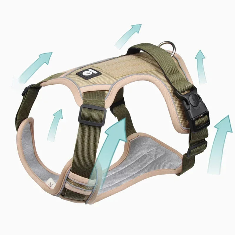 ABQP Reflective Dog Harness Adjustable Training Vest Shock Harnesses
