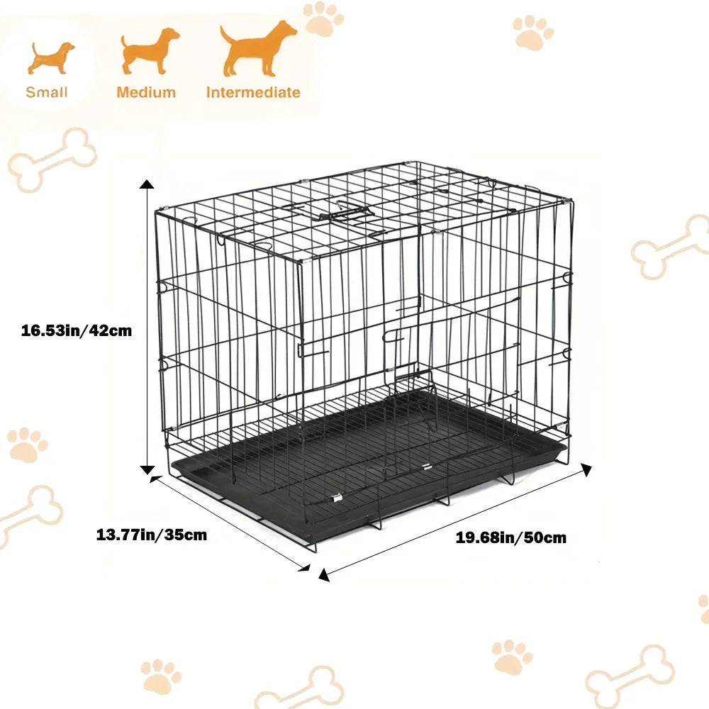Metal Pet Cage For Dogs And Cats Foldable Leakproof Tray