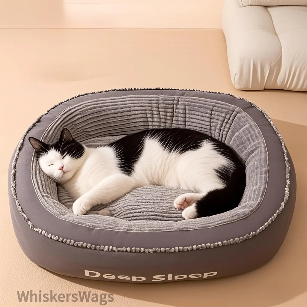 Donut Shaped Pet Bed For Dogs And Cats, Soft Washable
