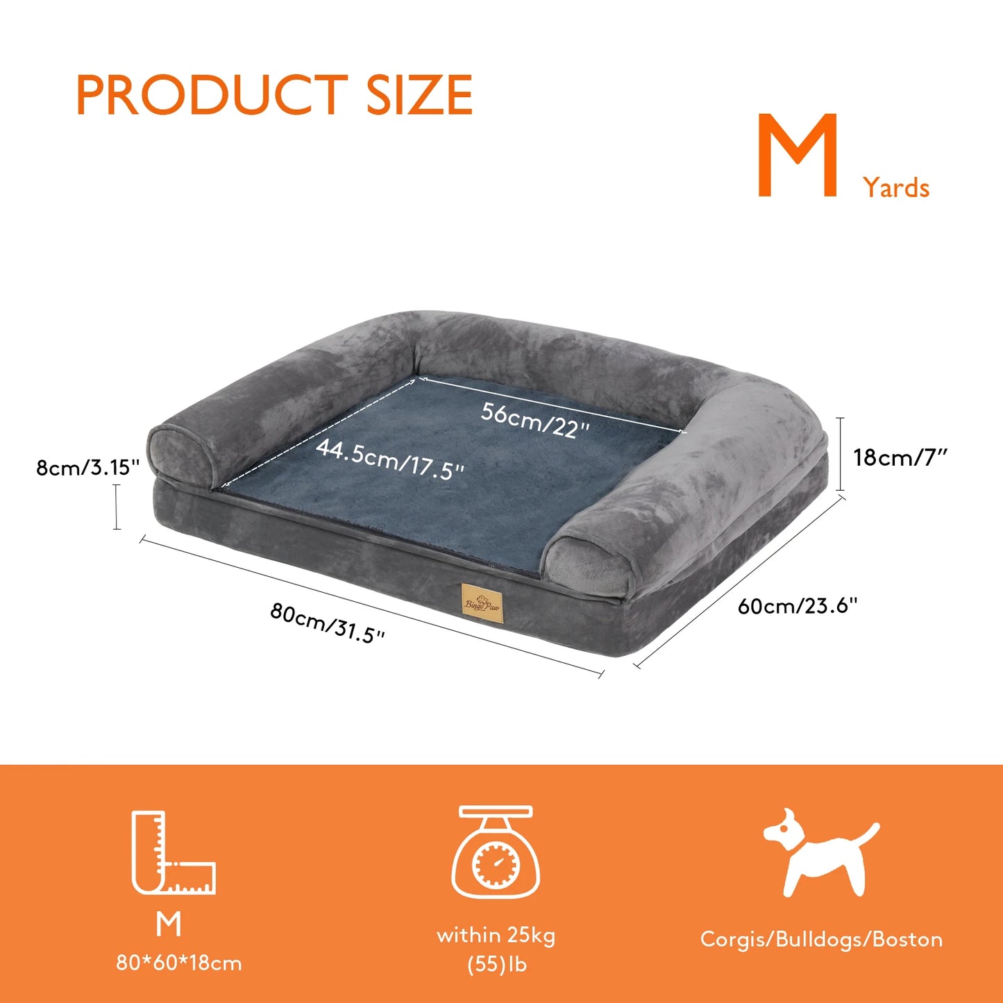 BINGOPAW Extra Large Orthopedic Dog Bed With Removable Washable Cover