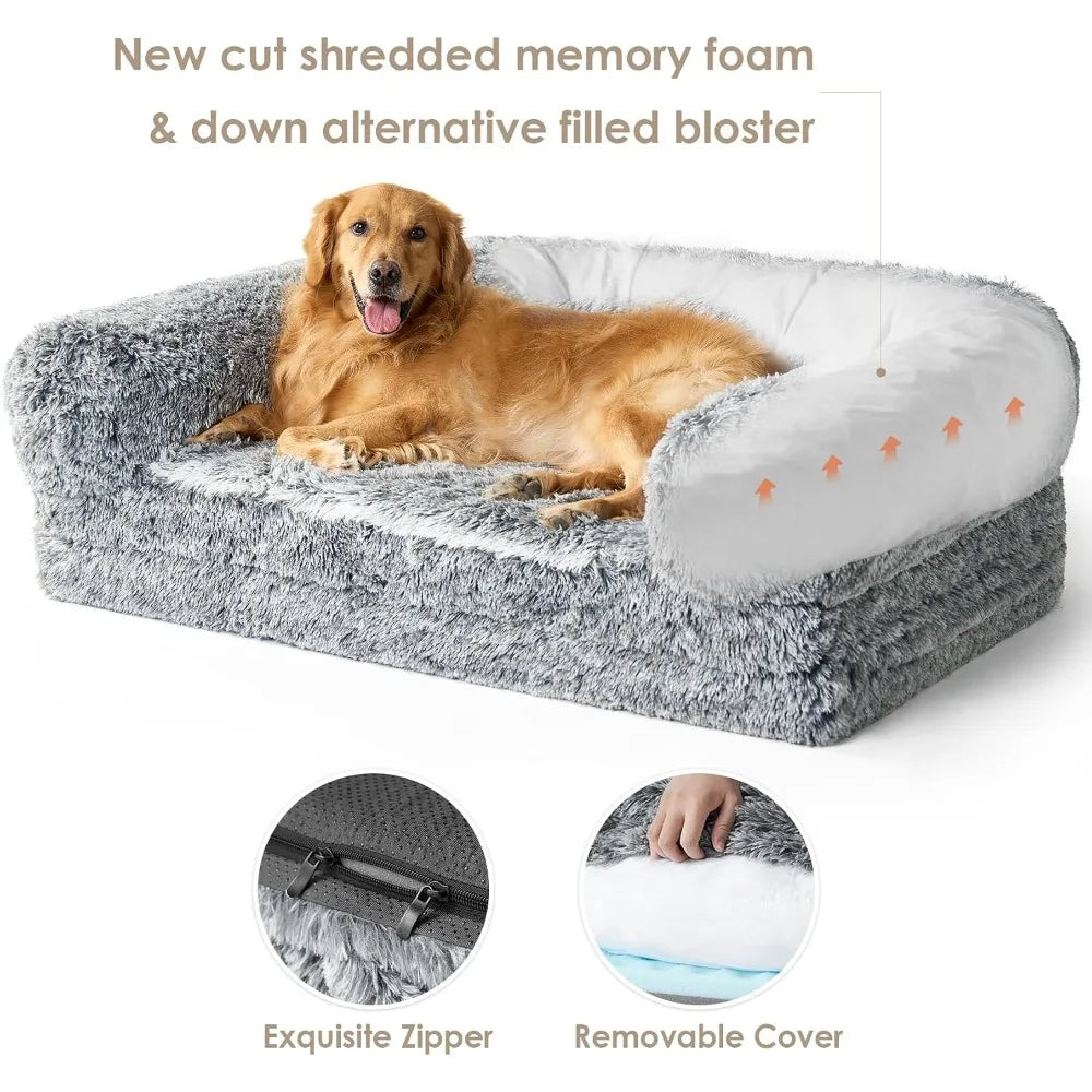 Foldable Human Dog Bed With Orthopedic Memory Foam And Waterproof Cover