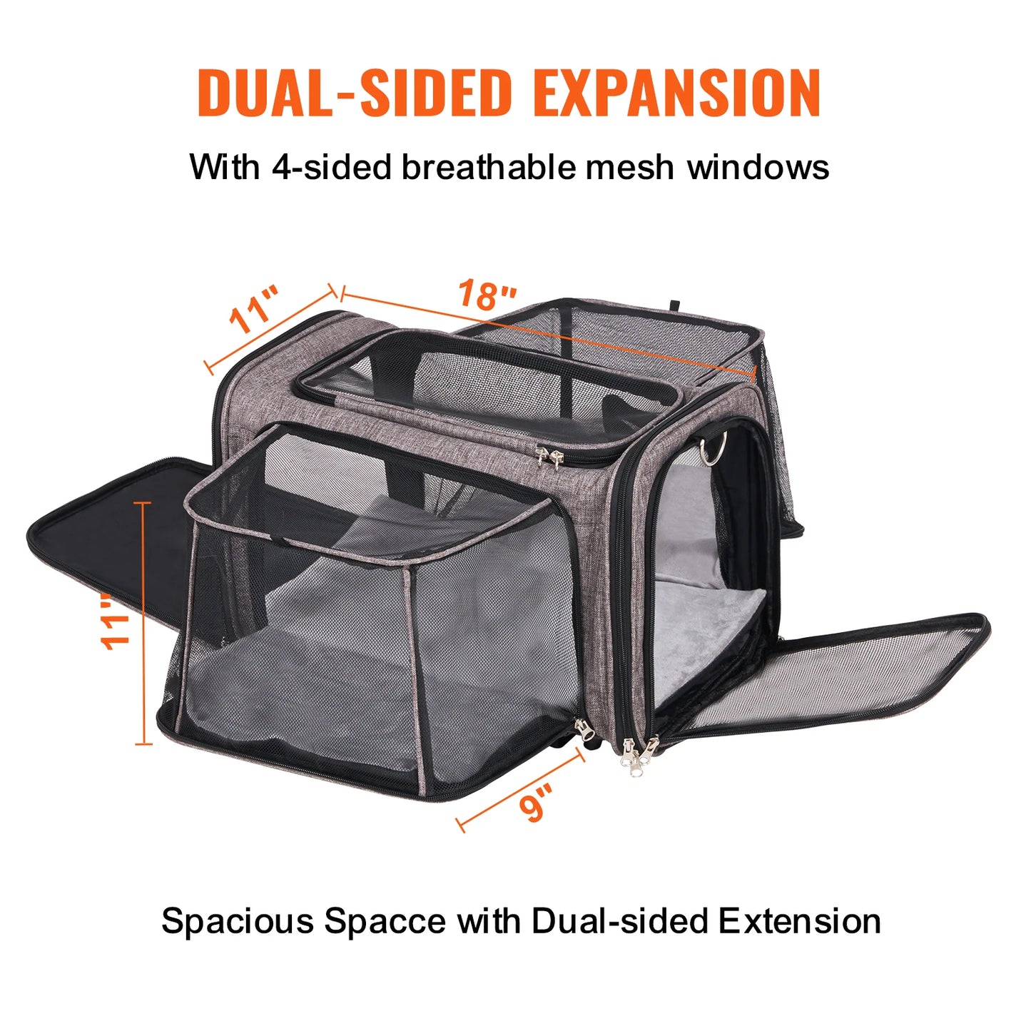 Cat Carrier Backpack With Telescopic Handle And Wheels For Travel