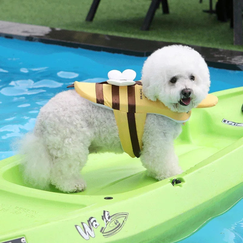 Summer Dog Swimsuit Life Jacket With Breathable Harness