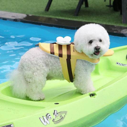 Summer Little Bee Dog Swimsuit Waterproof Breathable Life Jacket