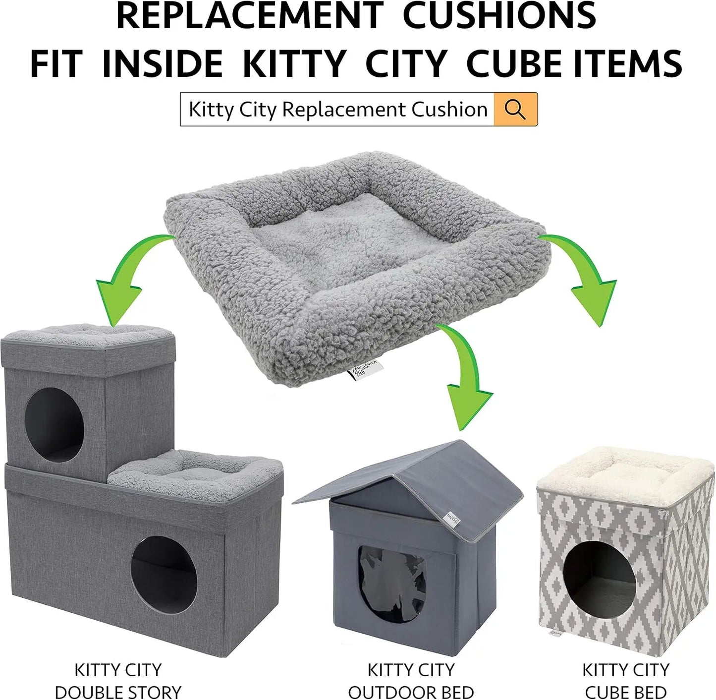 Comfy Cat Bed Cushion With Fleece Cover Machine Washable