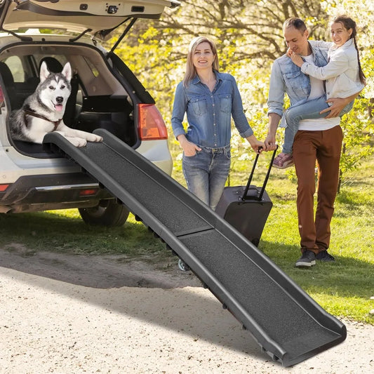 Folding Dog Ramp For Cars SUVs With Non Slip Rails