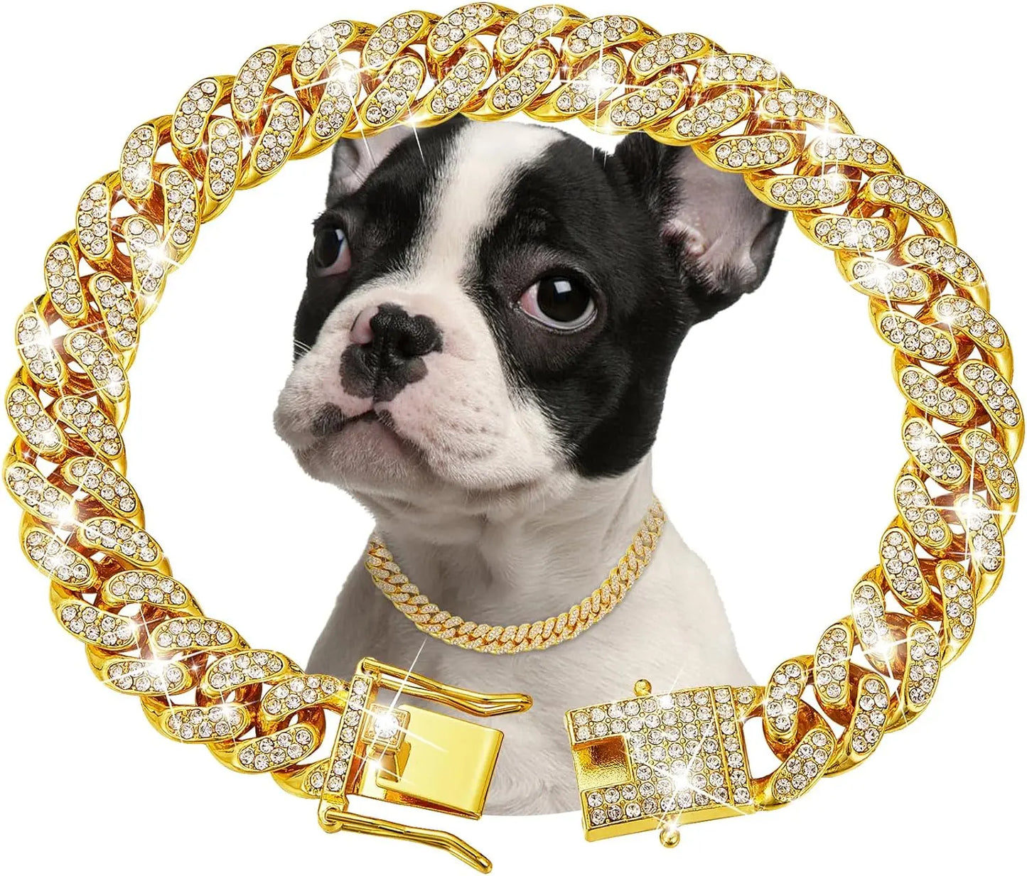 Luxury Gold Dog Chain Collar For Dogs And Cats Jewelry
