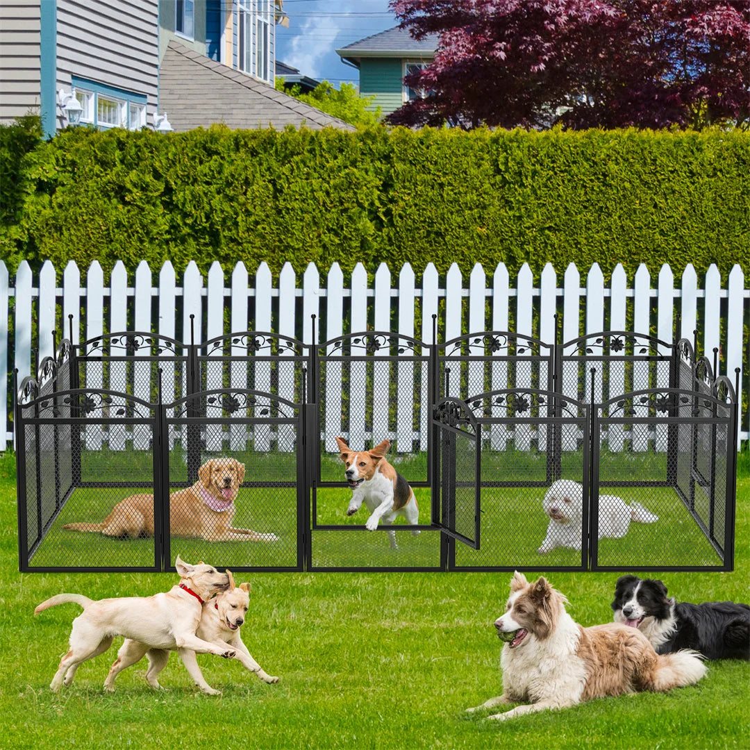 BINGOPAW 8-Panel Heavy Duty Dog Playpen For Indoor Outdoor Use