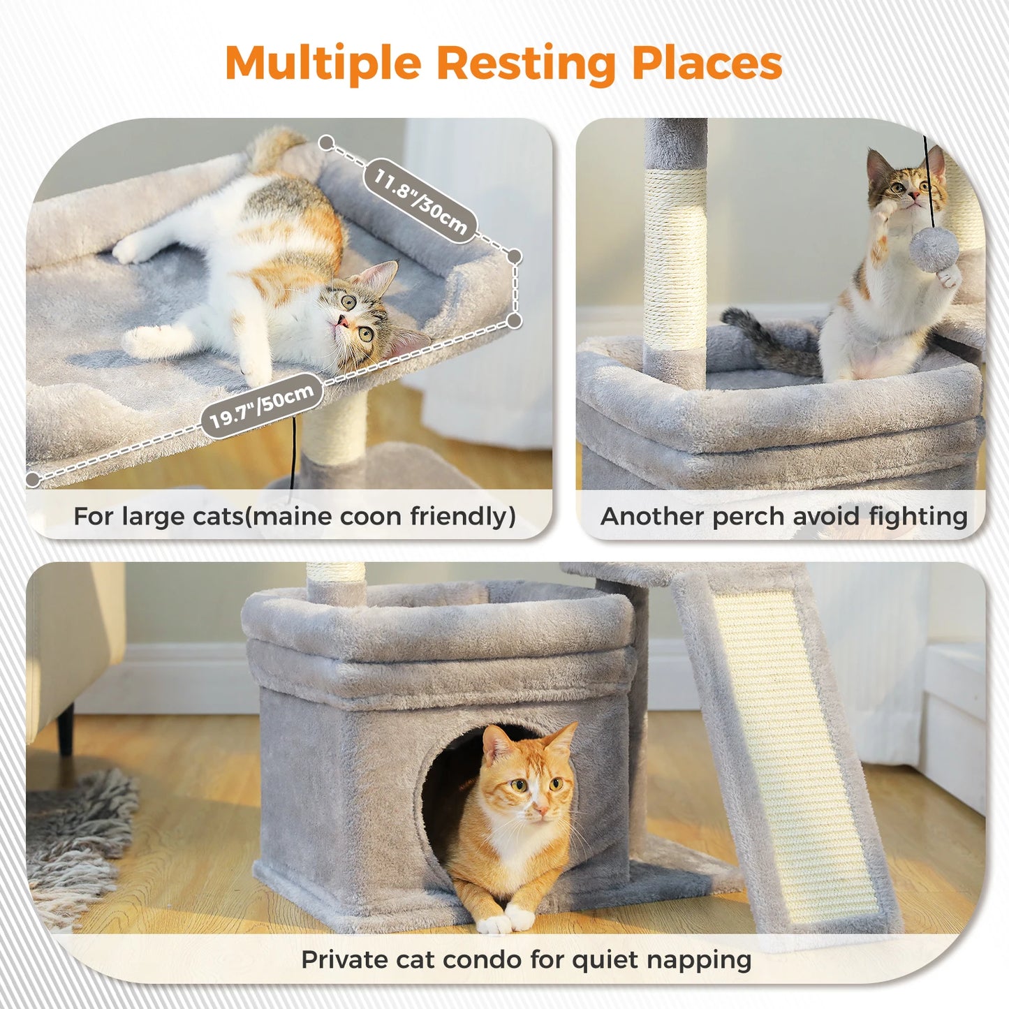 PAWZ Road Indoor Cat Tree With Sisal Post And Perch