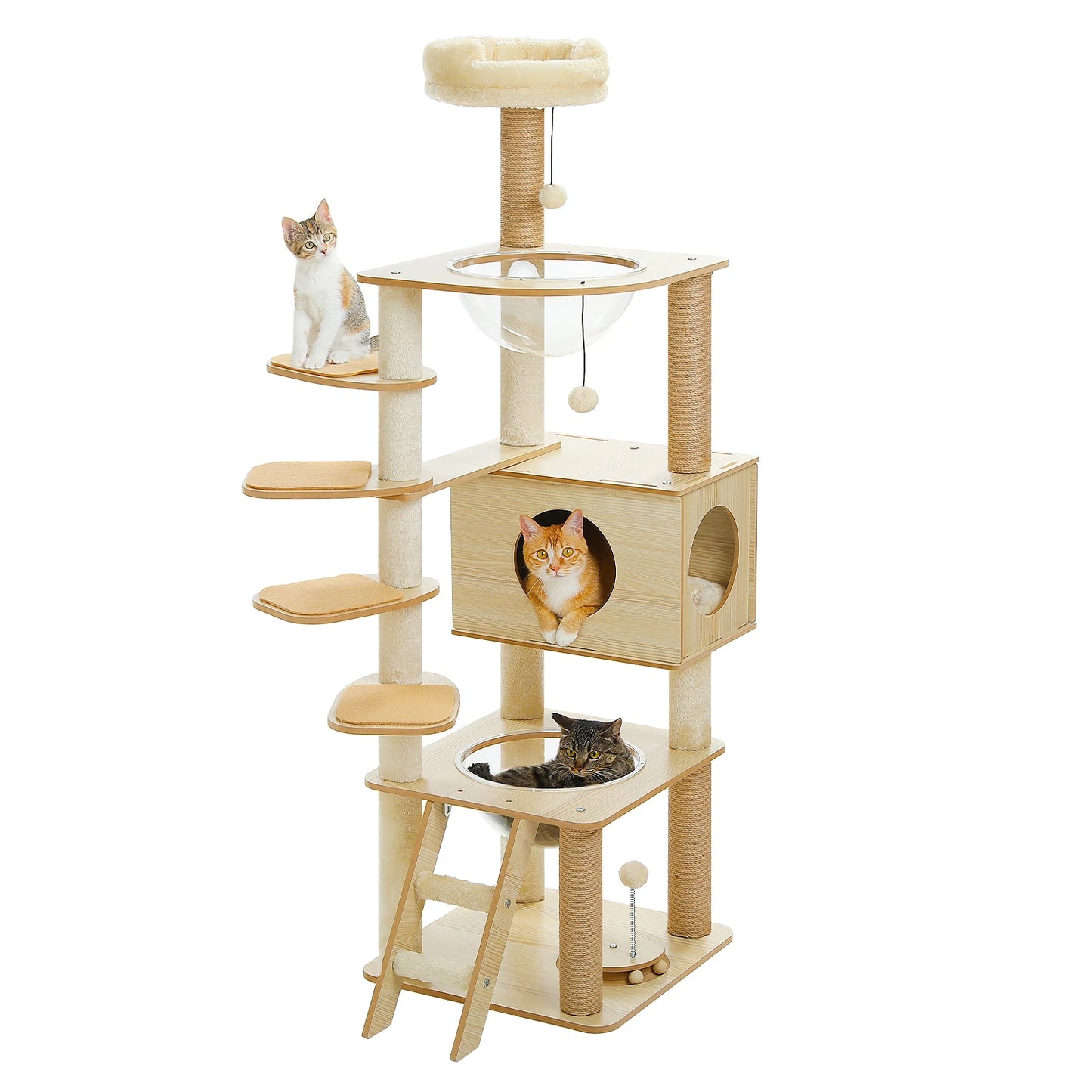 PAWZ Ro Multi-Level Cat Tree Indoor Wood Tower With Posts