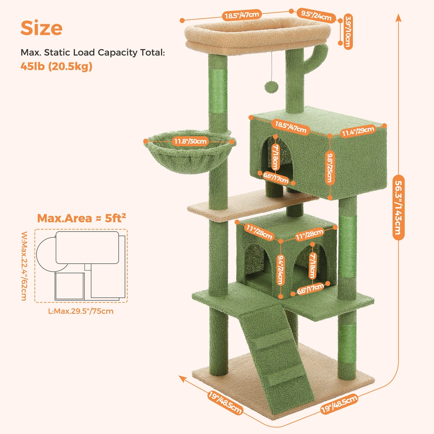 PAWZ Road Cat Tree With Toy Tower And Plushy Perch