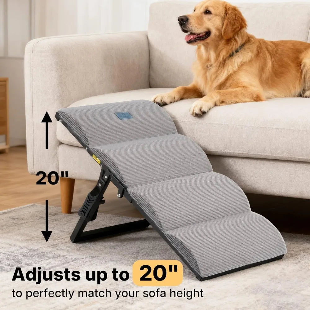 Dog Ramp for Bed and Couch Height Adjustable Foldable