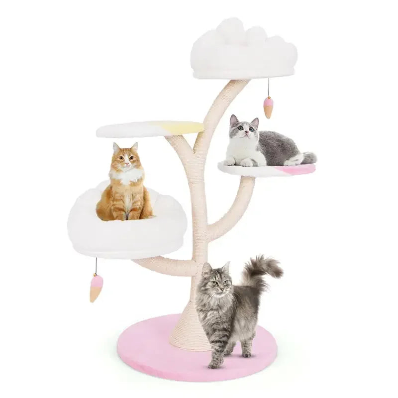 Five-Layer Cat Tree Tower With Perches And Platforms