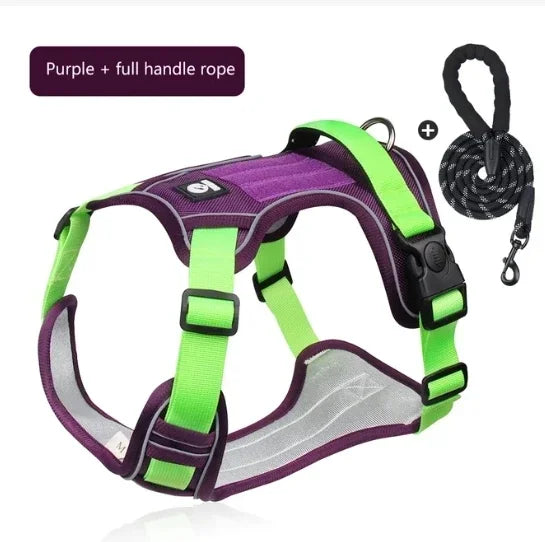 ABQP Reflective Dog Harness Adjustable Training Vest Shock Harnesses