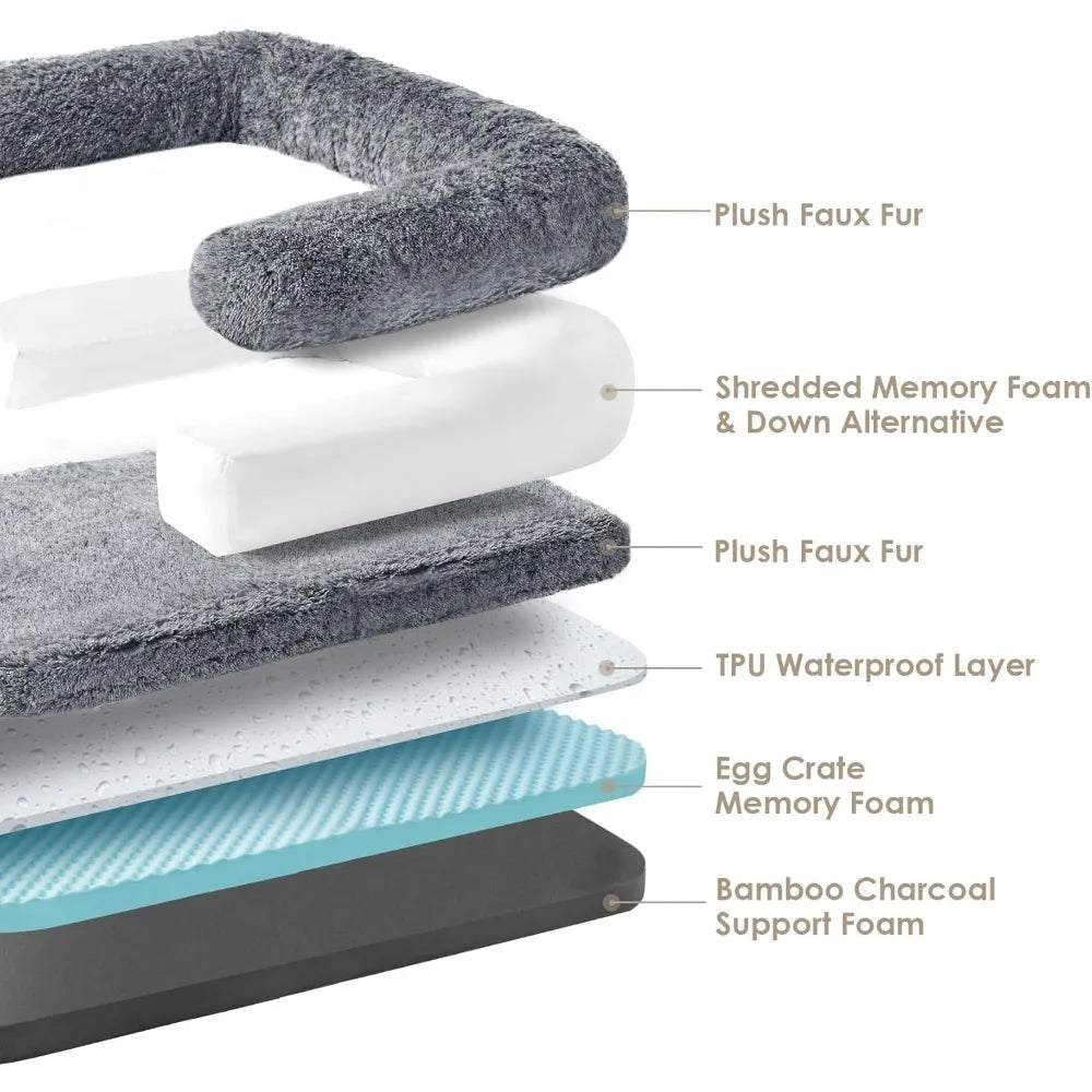 Foldable Human Dog Bed With Orthopedic Memory Foam Waterproof Non Slip