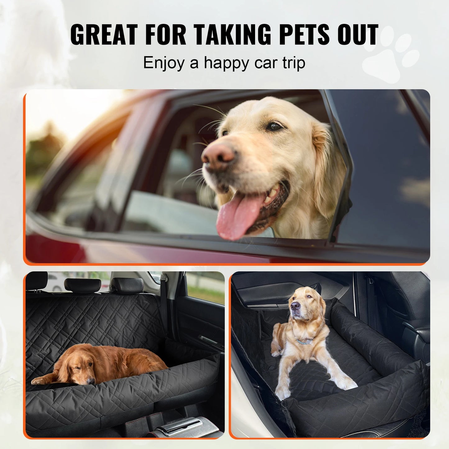SucceBuy Waterproof Dog Car Seat Booster With Clip On Leash