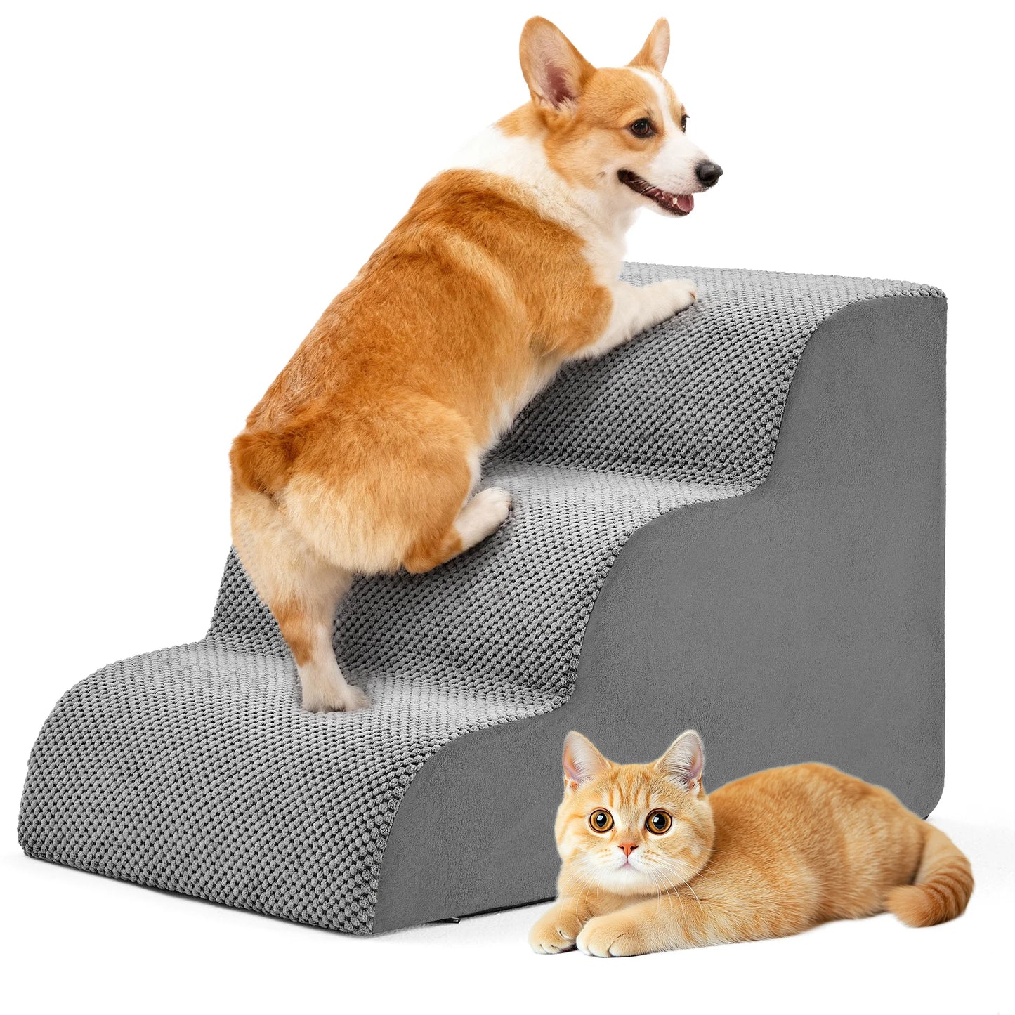 Curved Foam Dog Stairs Ramp For Dogs Non Slip Indoor